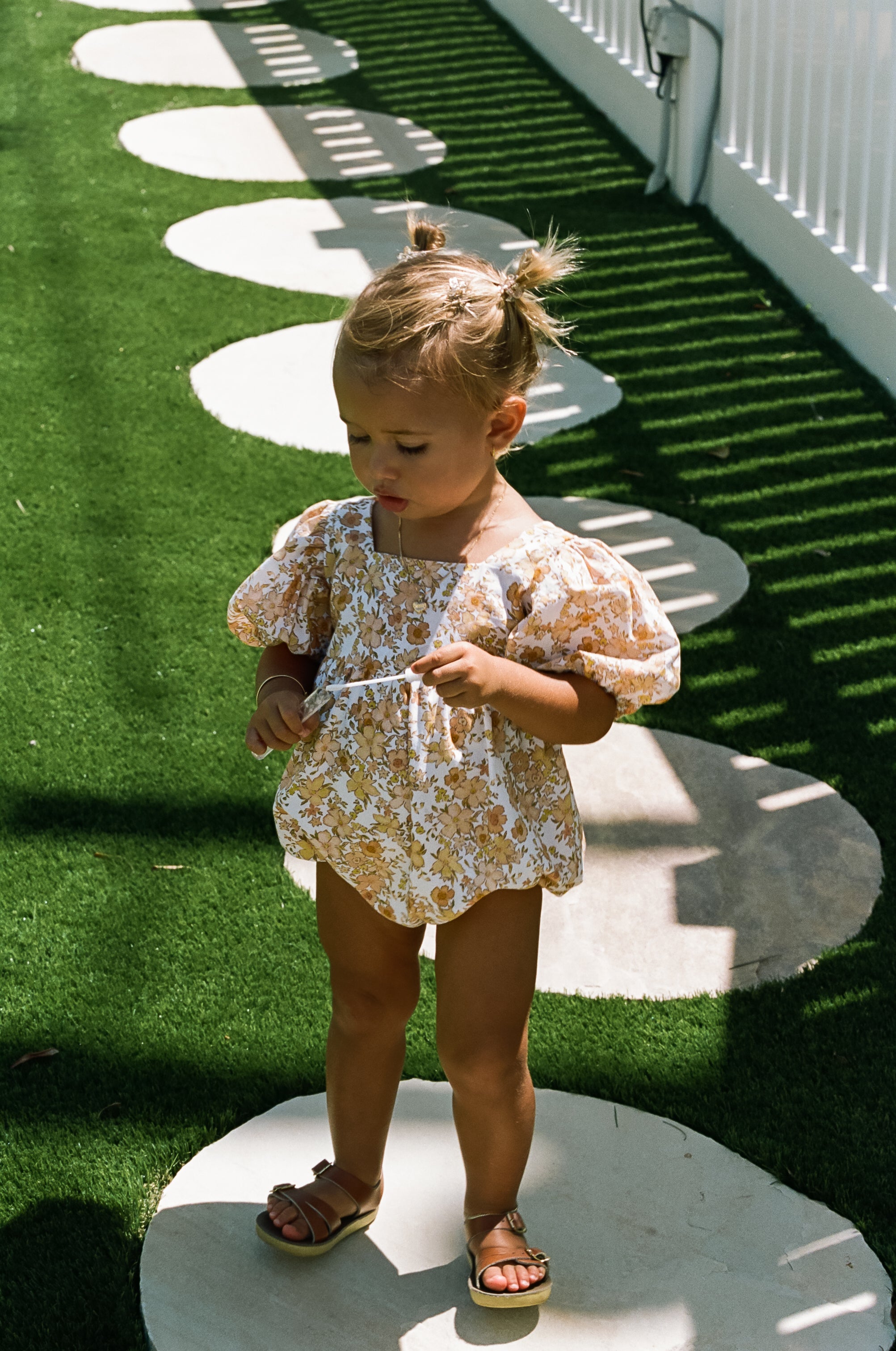 Apricot Puff Romper