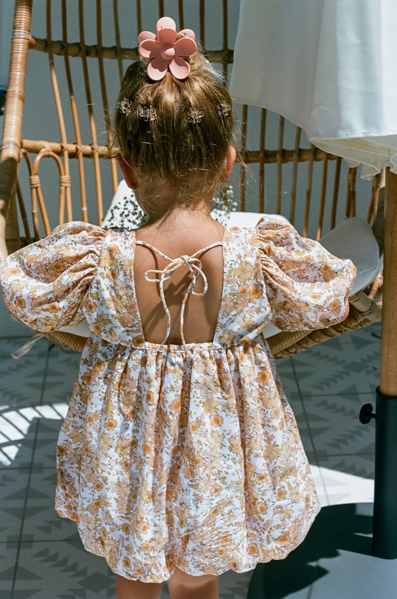 Apricot Puff Dress