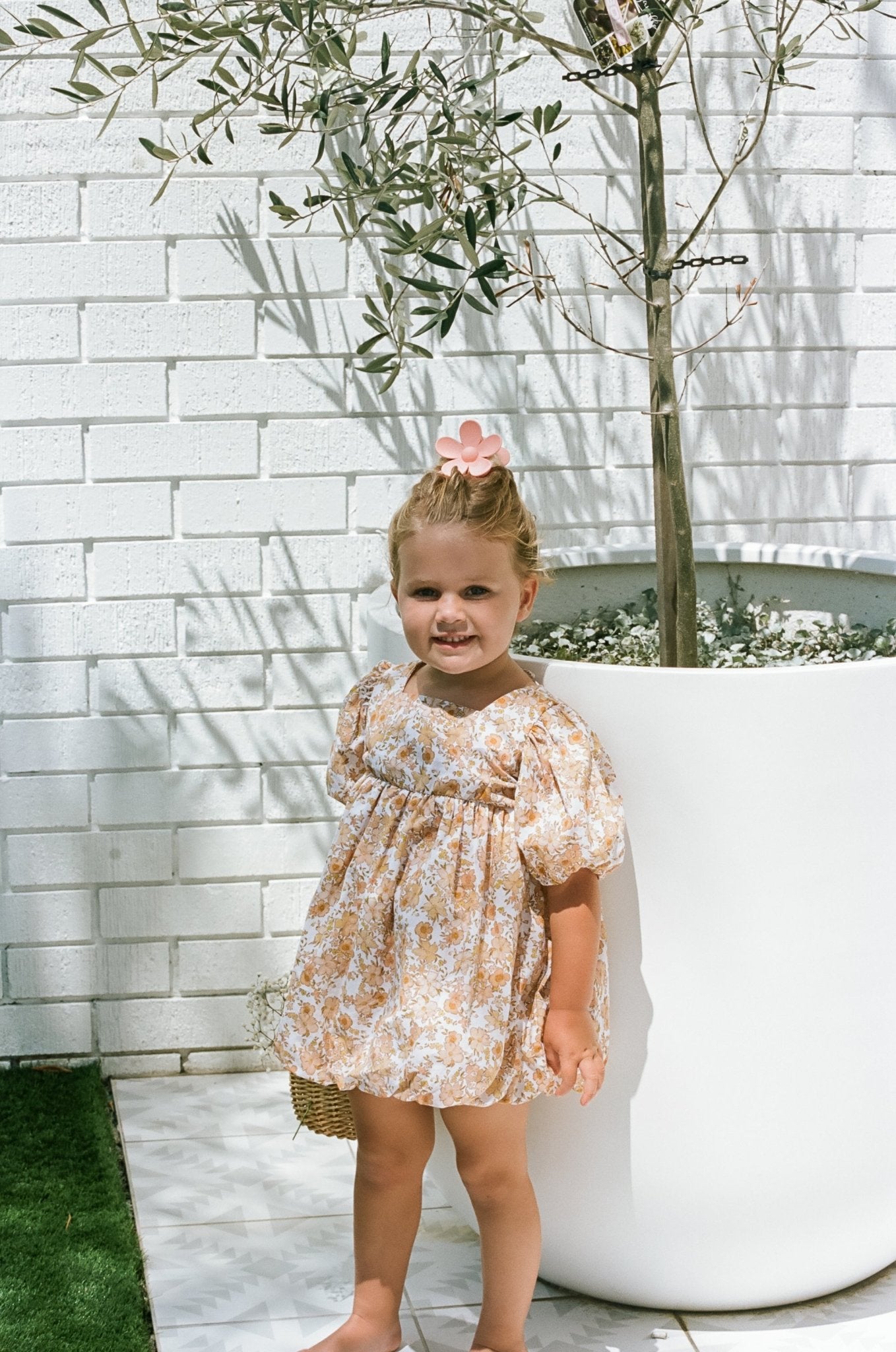 Apricot Puff Dress