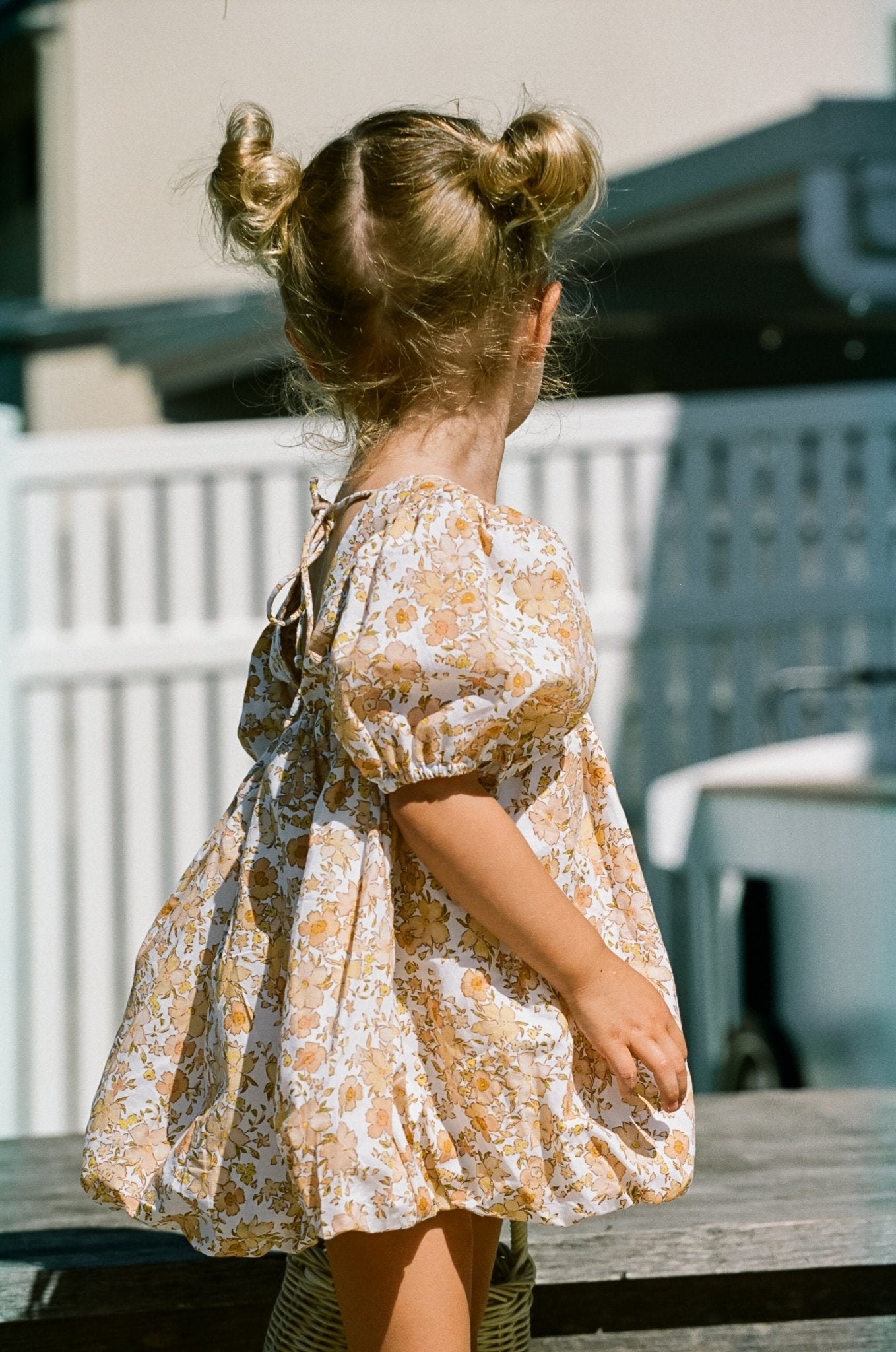 Apricot Puff Dress