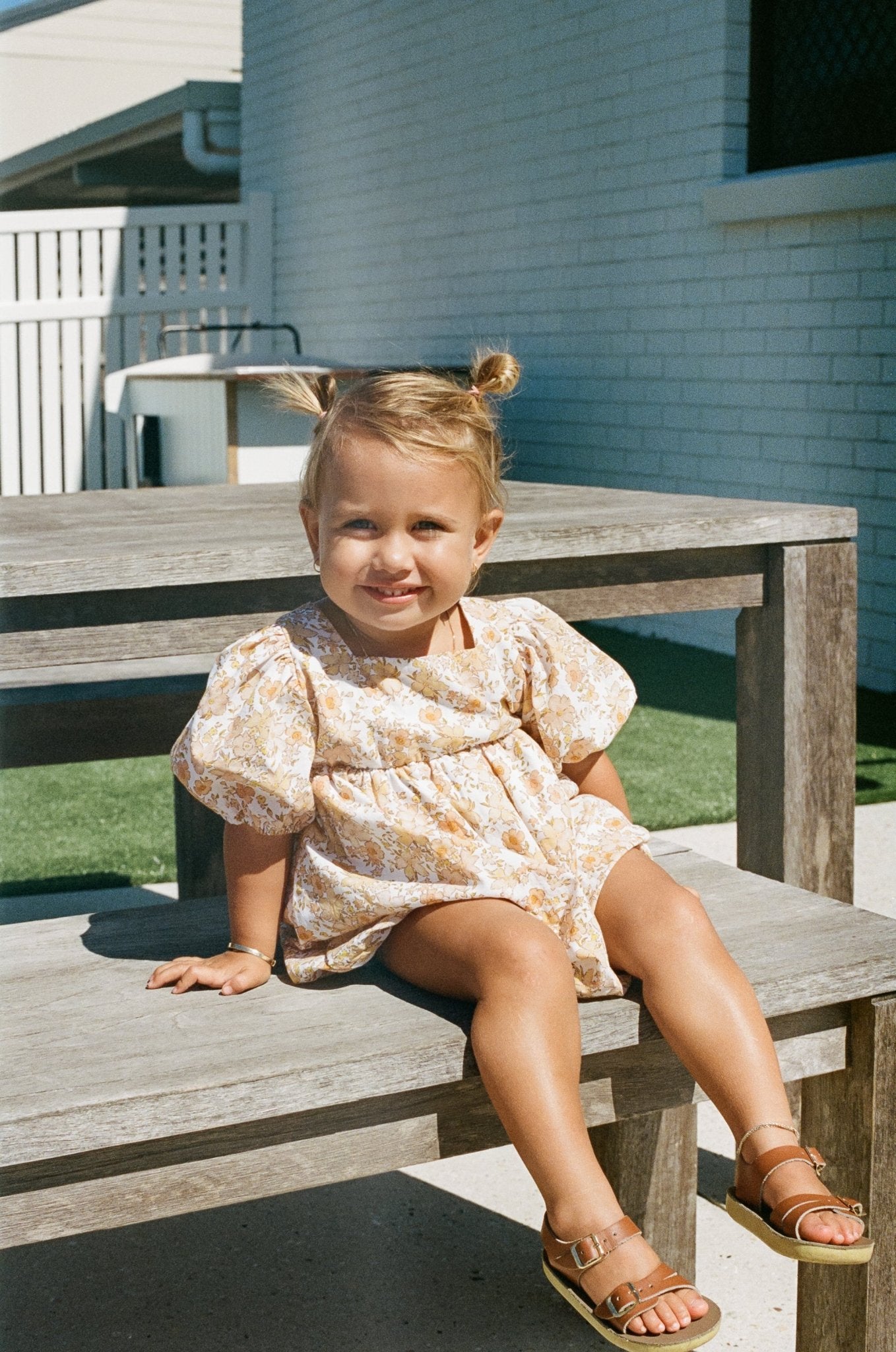 Apricot Puff Dress